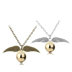 Flying Orb Ball Angel Wings Pendant Necklace Bronze Silver Gold 20" Necklace